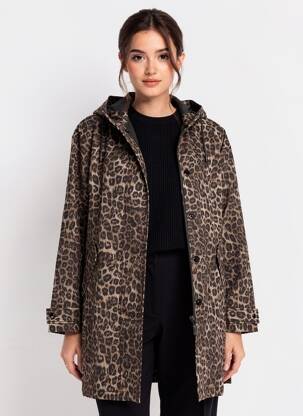 Imperméable fermeture zippée sur le devant a capuche marron THE KOOPLES femme