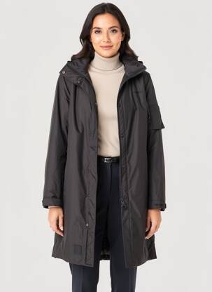 Manteau long a capuche a capuche noir BOMBERS femme