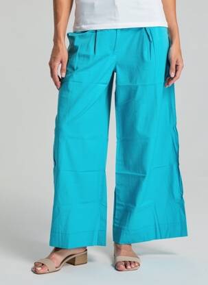 Pantalon large tissage popeline taille normale bleu LIU JO femme