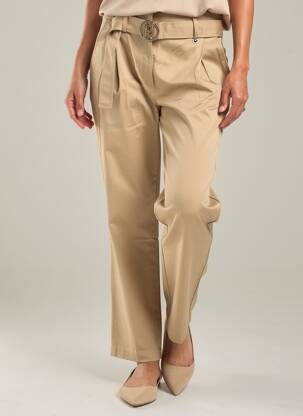 Pantalon chino fermeture zippée sous rabat boutonné taille normale marron LIU JO femme
