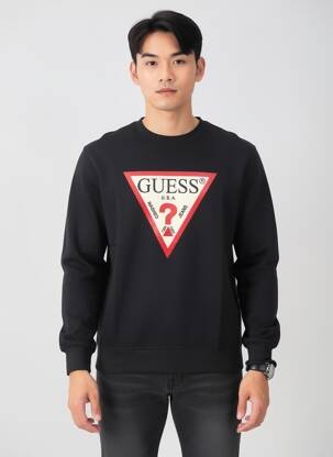 Sweat-shirt stretch manches longues noir GUESS homme