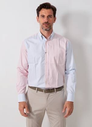 Chemise manches longues coupe droite bleu FACONNABLE homme