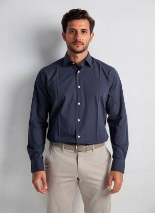 Chemise manches longues coupe droite bleu FACONNABLE homme