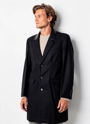 Manteau long coupe droite sans capuche noir THE KOOPLES homme