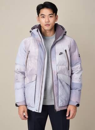 Doudoune manches longues a capuche bleu NIKE homme