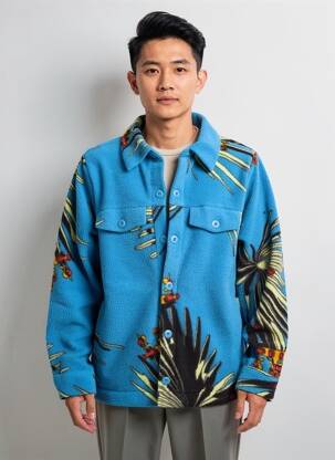 Veste casual fermeture boutonnée sur le devant bleu NIKE homme
