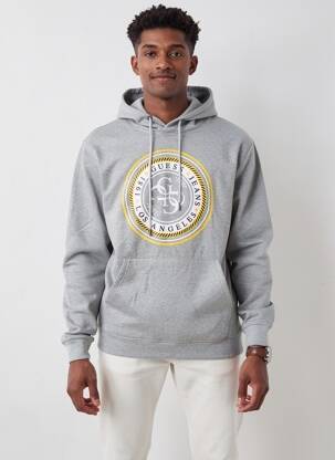 Sweat-shirt à capuche poches manches longues gris GUESS homme