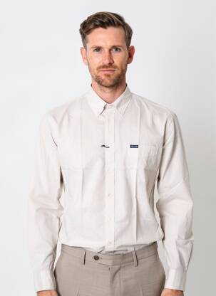 Chemise manches longues coupe droite gris FACONNABLE homme