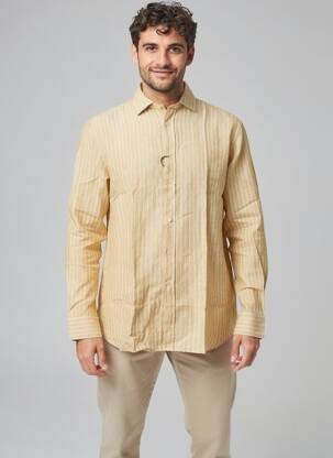 Chemise manches longues coupe droite jaune FACONNABLE homme