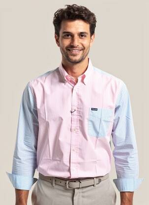 Chemise manches longues coupe droite bleu FACONNABLE homme