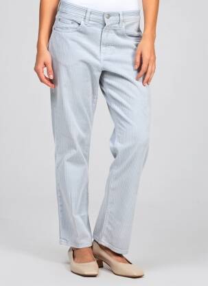 Pantalon droit fermeture zippée sous rabat boutonné taille normale bleu LABDIP femme