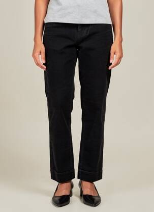 Pantalon droit fermeture zippée sous rabat boutonné noir LAB DIP PARIS femme