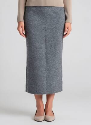 Jupe longue imprimé fantaisie gris GRACE & MILA femme