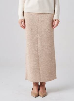 Jupe longue imprimé fantaisie beige GRACE & MILA femme