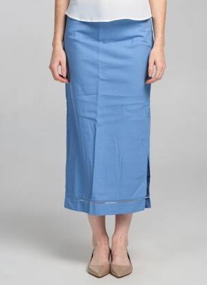 Jupe longue fermeture zippée au dos bleu GRACE & MILA femme
