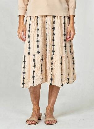 Jupe mi-longue taille normale beige VERO MODA femme
