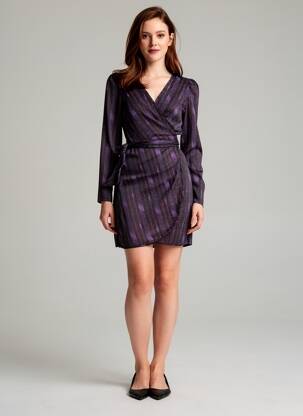 Robe courte manches longues manches longues noir KILKY femme