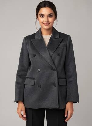 Manteau court poches sans capuche gris KILKY femme