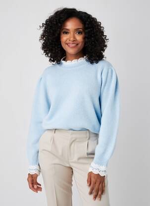 Pull stretch manches longues bleu IN APRIL 1986 femme