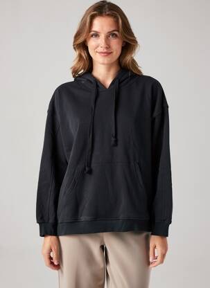 Sweat-shirt à capuche poches manches longues noir CHARLIOR femme