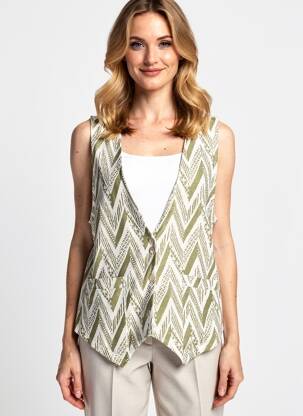 Gilet sans manche poches vert POHÊME femme