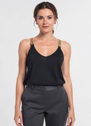 Top stretch fines bretelles noir 10 DAYS femme