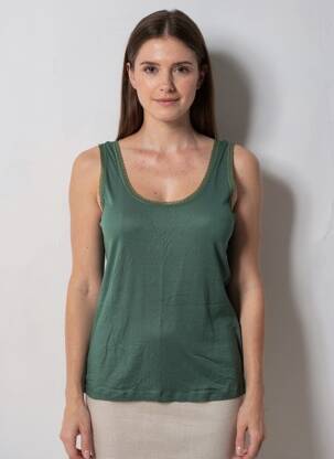 Top stretch sans manche vert GRACE & MILA femme