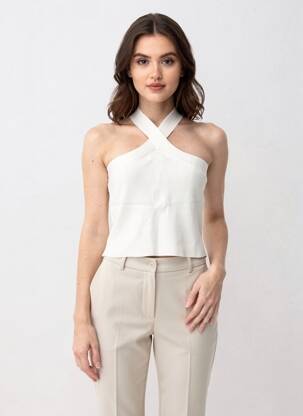 Top stretch fines bretelles beige KILKY femme