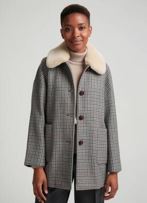 Manteau long coupe droite sans capuche gris TRENCH & COAT femme