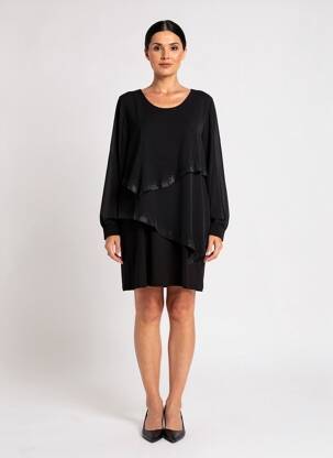 Robe courte manches longues manches longues noir ALAIN MURATI femme