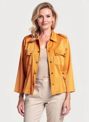 Veste casual tissage suedine orange K-DESIGN femme