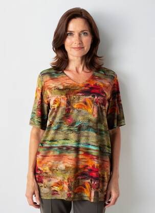 T-shirt coupe droite manches courtes orange SIGNATURE femme