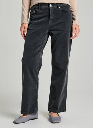 Pantalon droit fermeture zippée sous rabat boutonné taille normale noir CLOSED femme