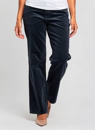 Pantalon droit fermeture zippée sous rabat boutonné taille normale bleu CLOSED femme