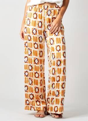 Pantalon large coupe fluide taille normale orange BELLA JONES femme