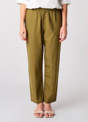 Pantalon droit tissage crêpe taille normale vert BELLA JONES femme