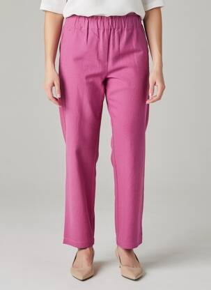 Pantalon droit tissage crêpe taille normale violet BELLA JONES femme