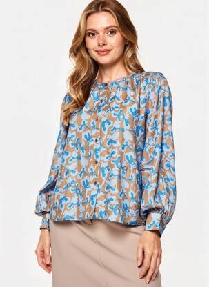 Chemisier imprimé fantaisie manches longues bleu CLOSED femme