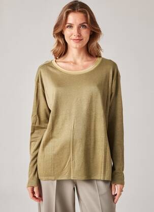 Pull coupe droite manches longues vert BELLA JONES femme