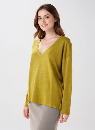 T-shirt manches longues manches longues vert BELLA JONES femme