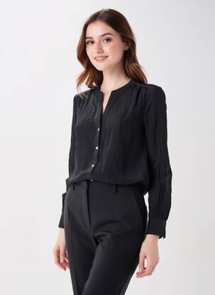 Chemisier coupe cintrée manches longues noir B.YOUNG femme