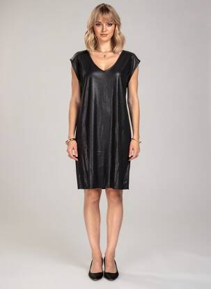 Robe courte manches courtes manches courtes noir PIECES femme