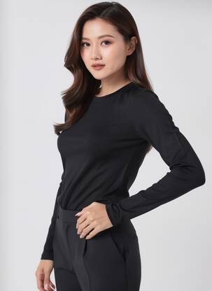T-shirt manches longues manches longues noir ICHI femme
