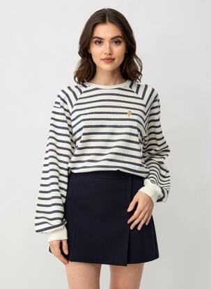 Pull coupe droite manches longues blanc PIECES femme