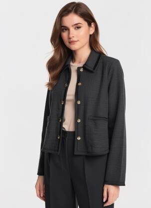 Veste casual coupe droite noir ICHI femme