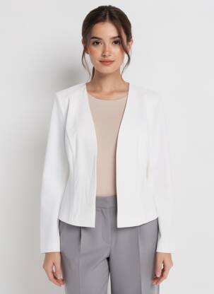 Veste chic col v blanc ICHI femme