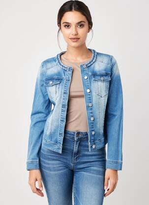 Veste casual poignets boutonnés avec fente bleu clair VILA femme