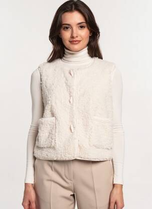 Gilet sans manche poches beige OBJECT femme