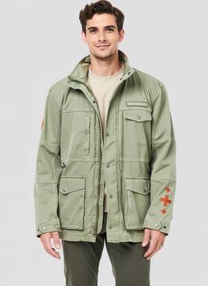 Parka multipoches sans capuche vert HERO SEVEN homme
