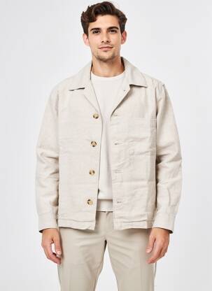 Veste casual fermeture boutonnée sur le devant beige DSTREZZED homme